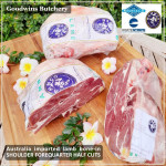 Lamb collar SHOULDER FOREQUARTER BONE-IN frozen CHOPS 1cm 3/8" (price/pack 600g 3-4pcs) brand Wammco / Midfield / WhiteStripe